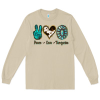 Mushroom Peace Love Turquoise Long Sleeve Tee - Jasminsmagicworld