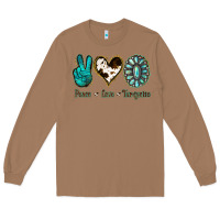 Toasted Coconut Peace Love Turquoise Long Sleeve Tee - Jasminsmagicworld