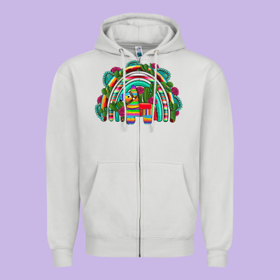 Mexican Pinata Rainbow Zipper Hoodie Designed By Artiststas