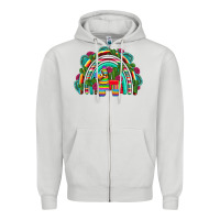 Dove Grey mexican pinata rainbow Zipper Hoodie - Artiststas