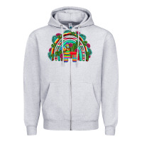 Heather Grey mexican pinata rainbow Zipper Hoodie - Artiststas