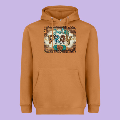 Just Pray Mousepad Heavyweight Hoodie Designed By Barkaloodesign