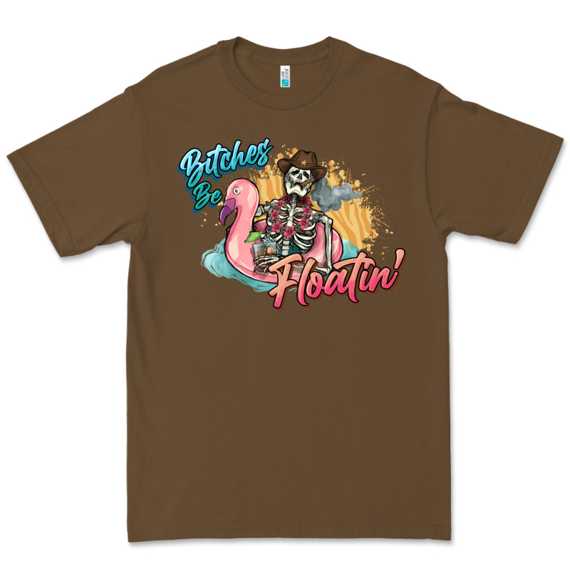 Bitches Be Floatin' Skeleton Summer Premium Tee by NancyCooperArtShop | Teevron