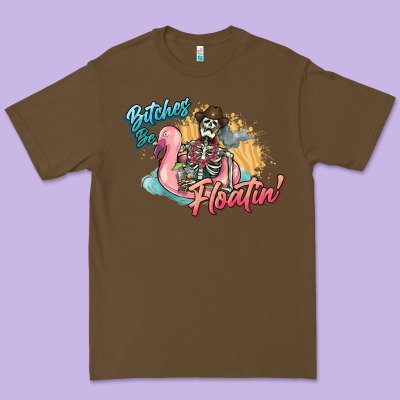 Bitches Be Floatin' Skeleton Summer Premium Tee Designed By Nancycooperartshop