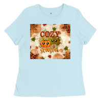 Baby Blue Fall Cozy Season Ladies Tee - texasbilliewilder