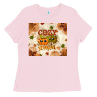 Bubblegum Pink Fall Cozy Season Ladies Tee - texasbilliewilder