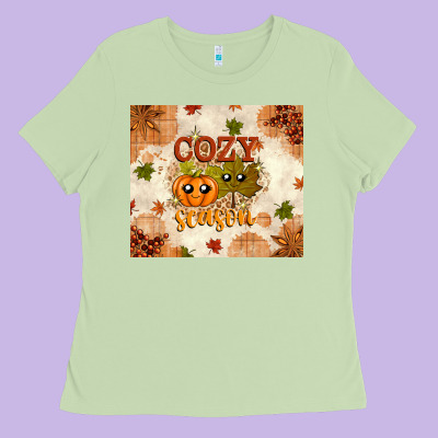 Fall Cozy Season Ladies Tee Designed By Texasbilliewilder