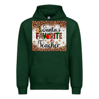Forest Green santa's favorite teacher Urban Hoodie - AdoDesignShop