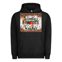 Pigment Black santa's favorite teacher Urban Hoodie - AdoDesignShop
