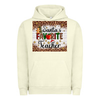 Pigment Pistachio santa's favorite teacher Urban Hoodie - AdoDesignShop