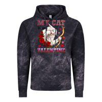 Cloud Black my cat is my valentine Vintage Hoodie - OliviaCreatesArt