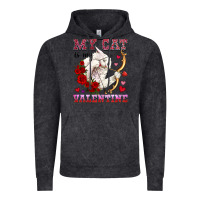 Vintage Black my cat is my valentine Vintage Hoodie - OliviaCreatesArt