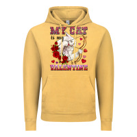 Vintage Mustard my cat is my valentine Vintage Hoodie - OliviaCreatesArt