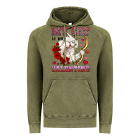 Vintage Olive my cat is my valentine Vintage Hoodie - OliviaCreatesArt