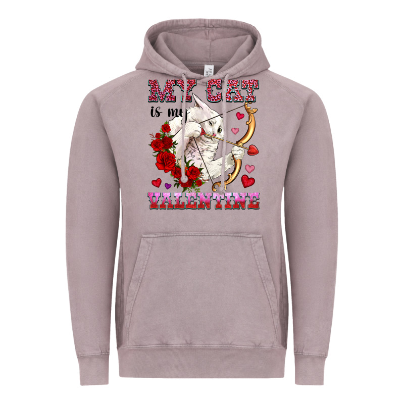 My Cat Is My Valentine Vintage Hoodie by OliviaCreatesArt | Teevron
