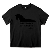 Black everybody's gotta horse neigh Heavy Core Tee - Bettercallsaul
