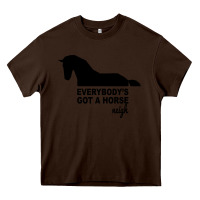 Chocolate Brown everybody's gotta horse neigh Heavy Core Tee - Bettercallsaul