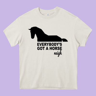 Everybody's Gotta Horse Neigh Heavy Core Tee Designed By Bettercallsaul
