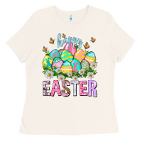 Bone Happy Easter with eggs Ladies Tee - NancyCooperArtShop