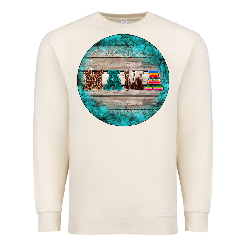 Western Turquoises Mama Ornament Premium Sweatshirt by BarkalooDesign | Teevron