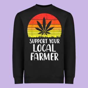 Local Support Farmer Weed Cannabis Retro 420 Thc Stoner Gift Heavyweight Sweatshirt Designed By Longcreatives