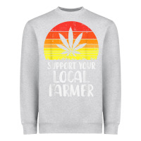 Heather Grey Local Support Farmer Weed Cannabis Retro 420 THC Stoner Gift Heavyweight Sweatshirt - longCreatives