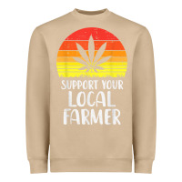 Mushroom Local Support Farmer Weed Cannabis Retro 420 THC Stoner Gift Heavyweight Sweatshirt - longCreatives