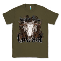 Army Green Simmer down Cowboy Classic Tee - HowdyJamesFarm