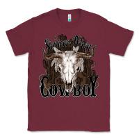 Burgundy Simmer down Cowboy Classic Tee - HowdyJamesFarm