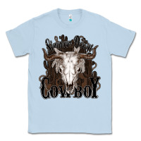 Dusty Blue Simmer down Cowboy Classic Tee - HowdyJamesFarm
