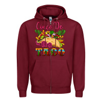 Burgundy cinco de taco Zipper Hoodie - Artiststas