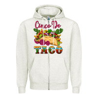 Oatmeal Heather cinco de taco Zipper Hoodie - Artiststas
