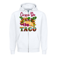 White cinco de taco Zipper Hoodie - Artiststas