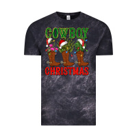 Cloud Black cowboy christmas boots cactus Vintage Tee - CowGirlArtShop