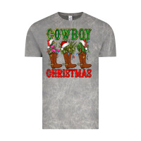 Cloud Rock cowboy christmas boots cactus Vintage Tee - CowGirlArtShop