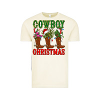 Vintage Arctic cowboy christmas boots cactus Vintage Tee - CowGirlArtShop