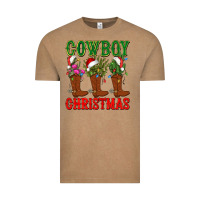 Vintage Coffee cowboy christmas boots cactus Vintage Tee - CowGirlArtShop
