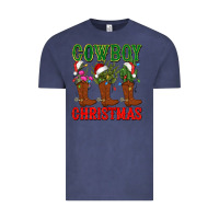 Vintage Denim cowboy christmas boots cactus Vintage Tee - CowGirlArtShop