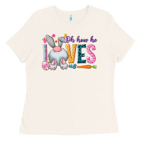 Bone Oh how he loves us Ladies Tee - NancyCooperArtShop