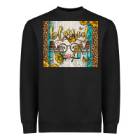 Black Western Blessed Mom Baby Calf Heavyweight Sweatshirt - LillyAllenDesigns