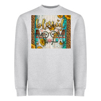 Heather Grey Western Blessed Mom Baby Calf Heavyweight Sweatshirt - LillyAllenDesigns