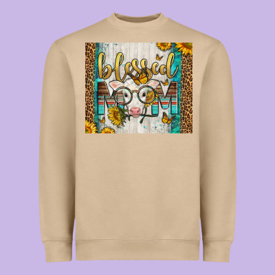 Western Blessed Mom Baby Calf Heavyweight Sweatshirt Designed By Lillyallendesigns
