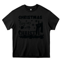Black Christmas Begins With Christ Heavy Core Tee - Bettercallsaul