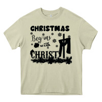 Mossy Christmas Begins With Christ Heavy Core Tee - Bettercallsaul