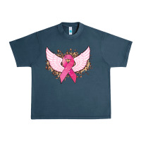 Midnight Navy Cancer ribbon angel wings Cancer Awareness Urban Heavy Tee - HowdyJamesFarm