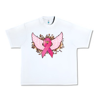 White Cancer ribbon angel wings Cancer Awareness Urban Heavy Tee - HowdyJamesFarm