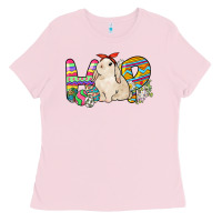 Bubblegum Pink Hop rabbit Ladies Tee - NancyCooperArtShop