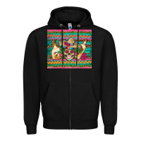 Black mexican tequila skull roses cactus sombrero Zipper Hoodie - Artiststas