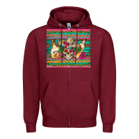 Burgundy mexican tequila skull roses cactus sombrero Zipper Hoodie - Artiststas