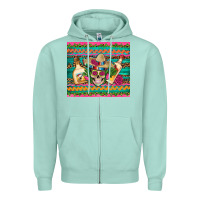 Seafoam mexican tequila skull roses cactus sombrero Zipper Hoodie - Artiststas